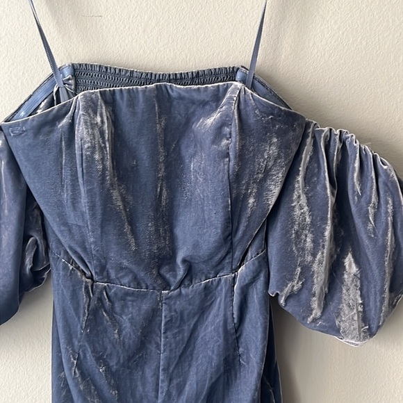 By Anthropologie The Femme Velvet Jumpsuit in Blue Multiple Sizes NWT - Picture 8 of 10